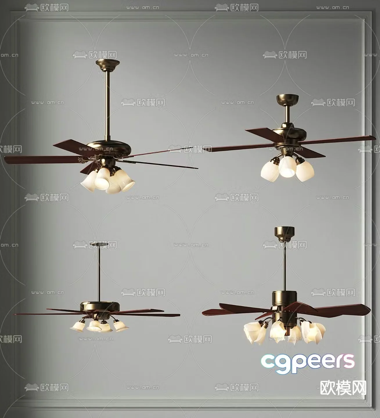American ceiling fan light fan light 3d model