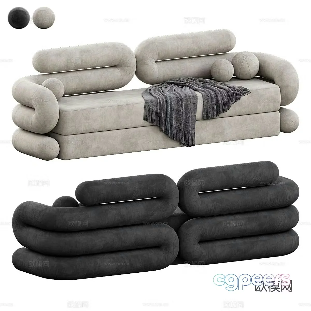 Double sofa 3d model