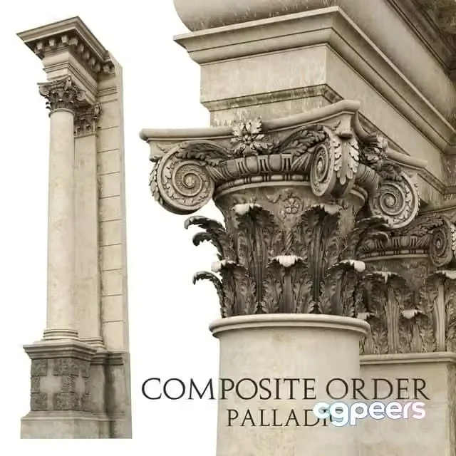 3ds Max Free – Composite Order Palladio Column