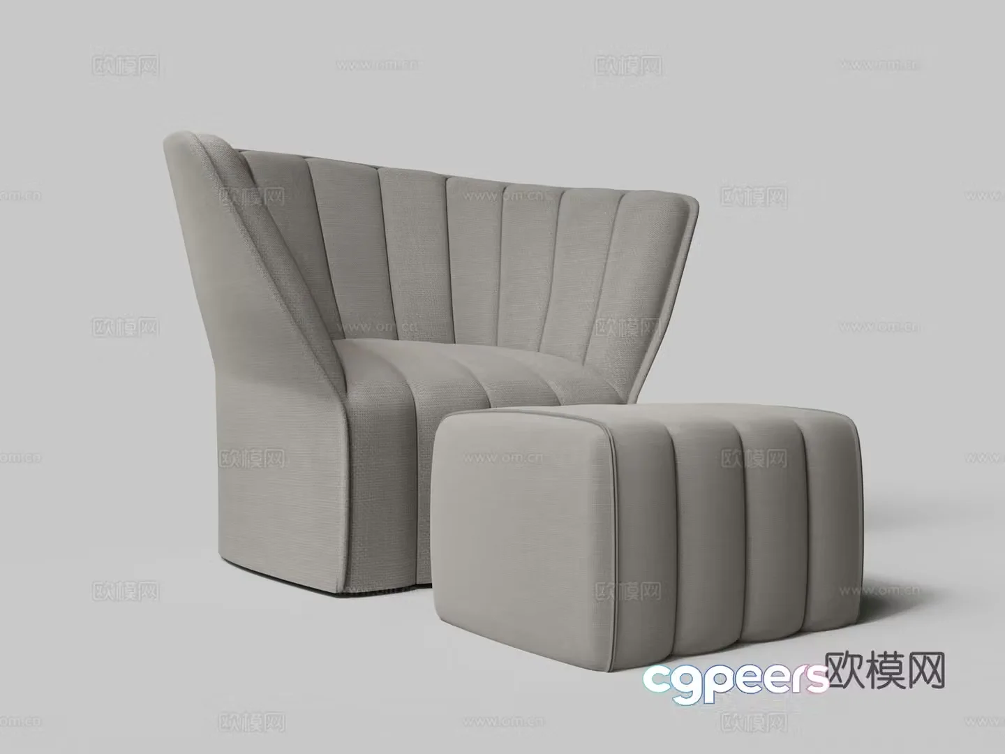 Modern single sofa pedal 3d model