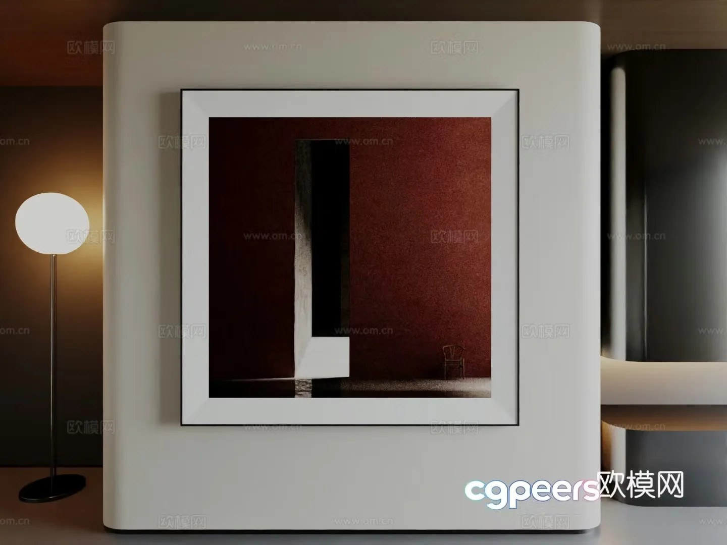 Modern minimalist high-end hanging painting Italian simple abstract art hanging painting 3d model