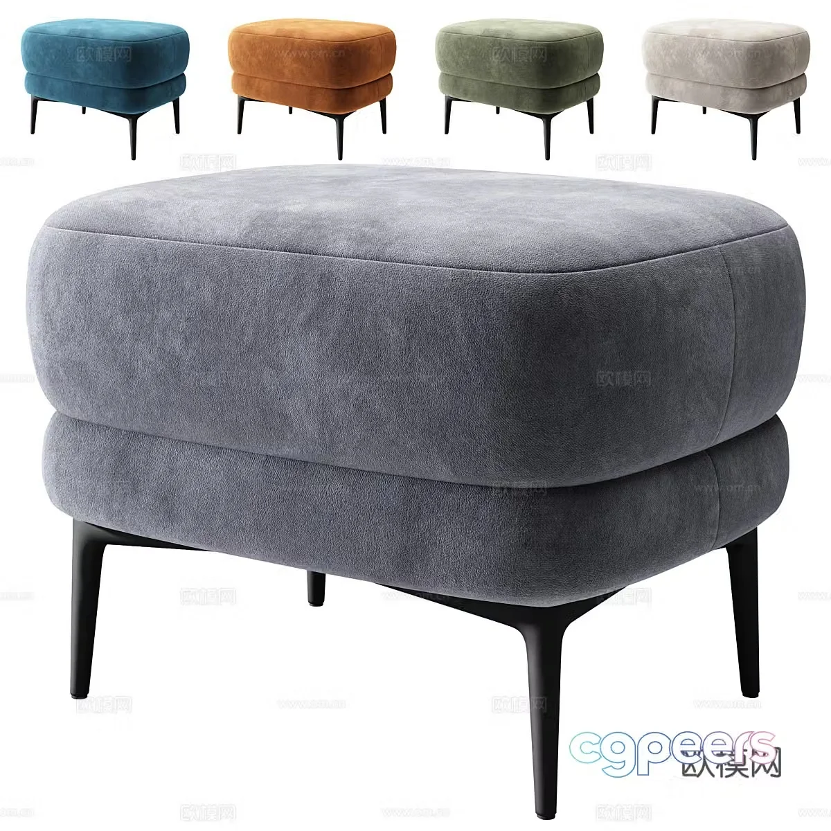 New Chinese style fabric stool 3D model