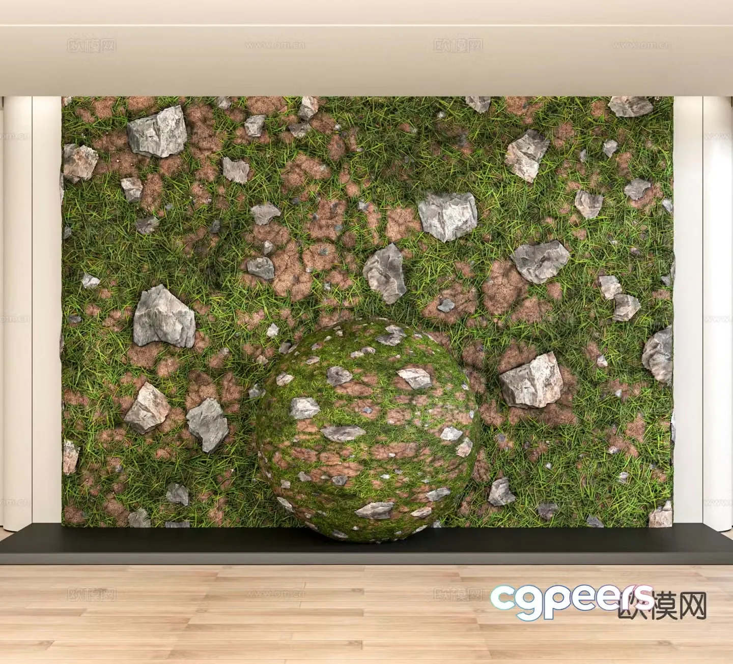 Modern lawn grass outdoor grass flowers and greenery 3d model