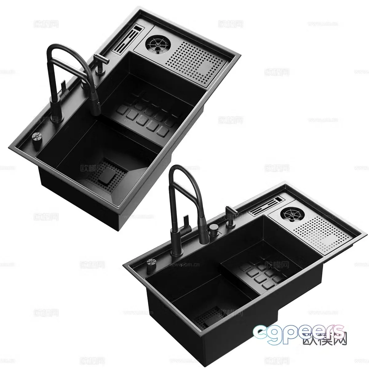 Washbasin Washbasin Kitchen Washbasin Metal Washbasin Faucet 3D Model