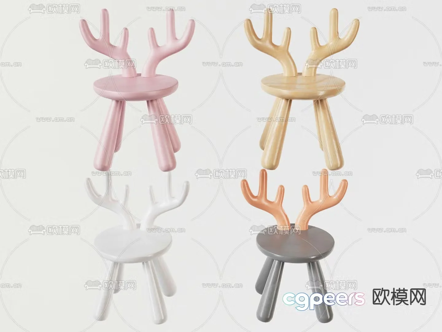 Children’s chair antler chair 3d model
