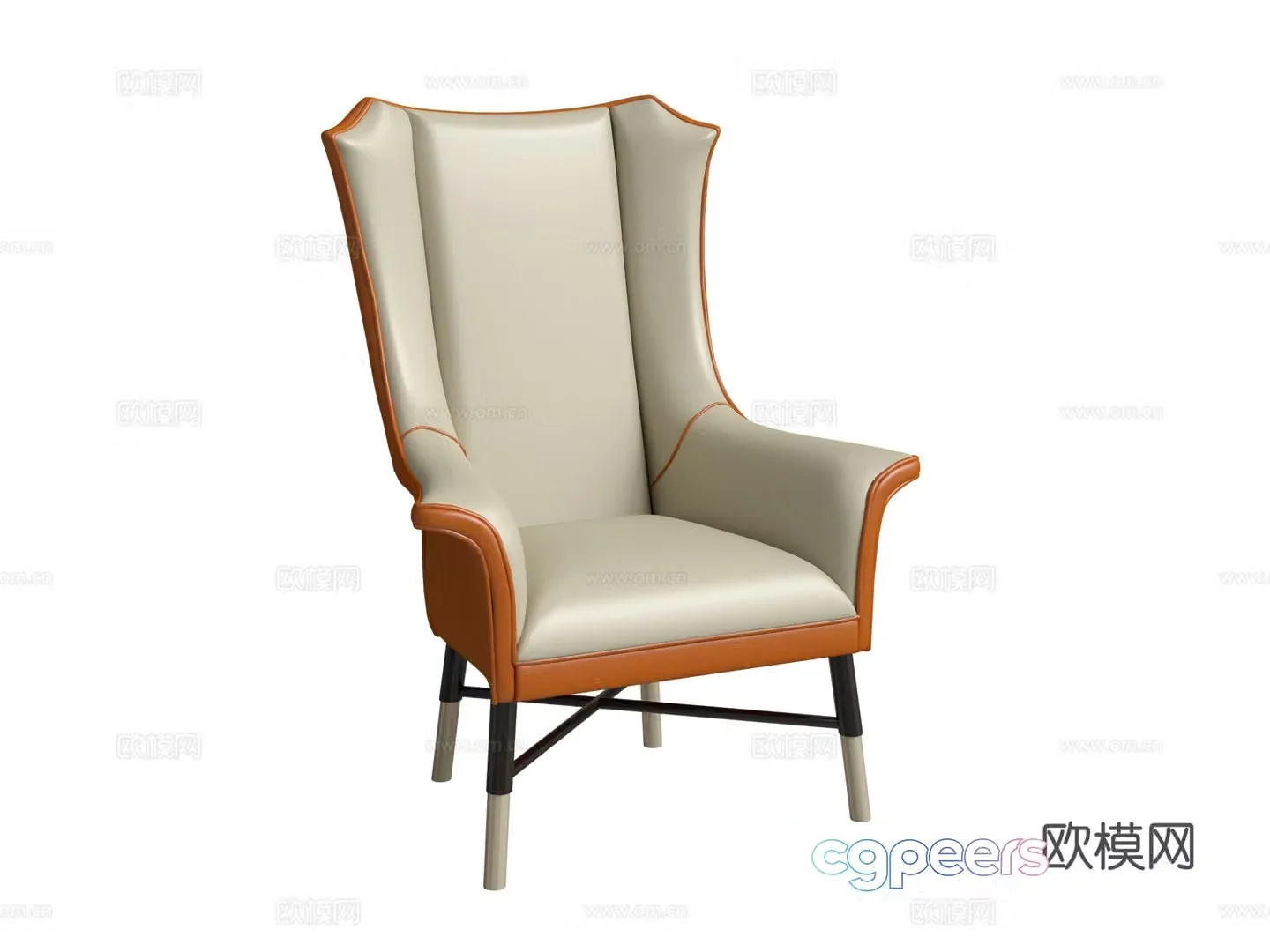 Light luxury leisure chair 3d model