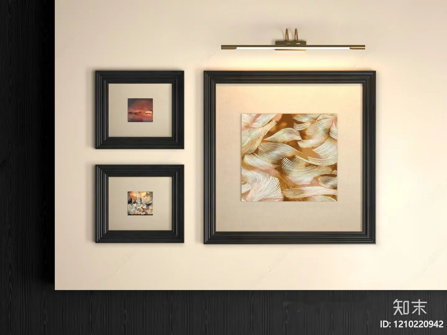 Gold Light Fixture 3D Model – 9270 – VRAY Render