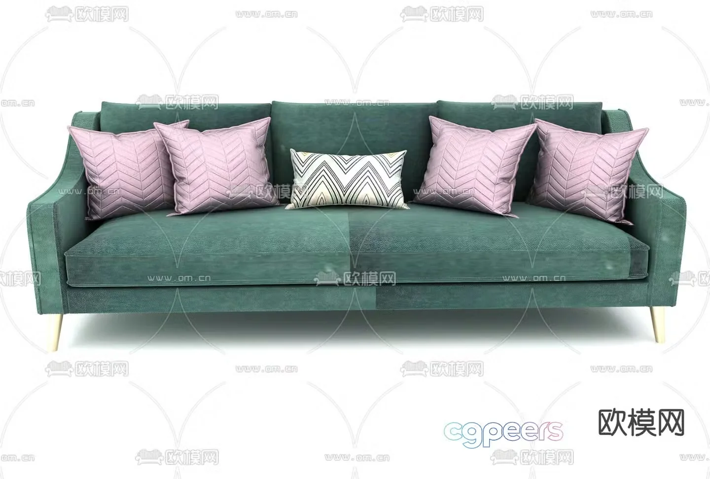 Three-person sofa 3d model