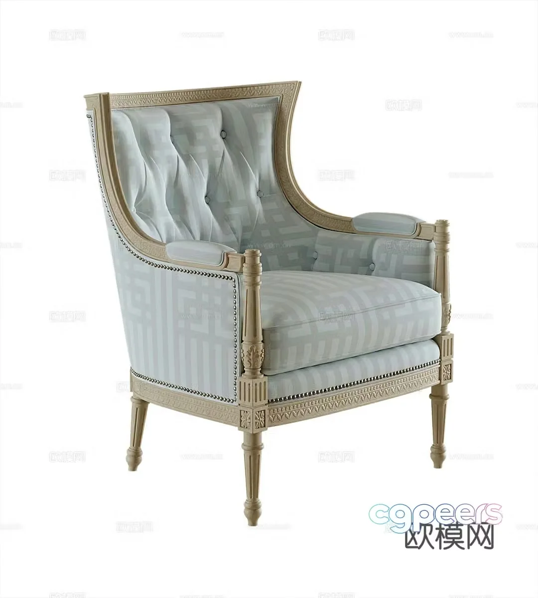 French casual chair 3d model
