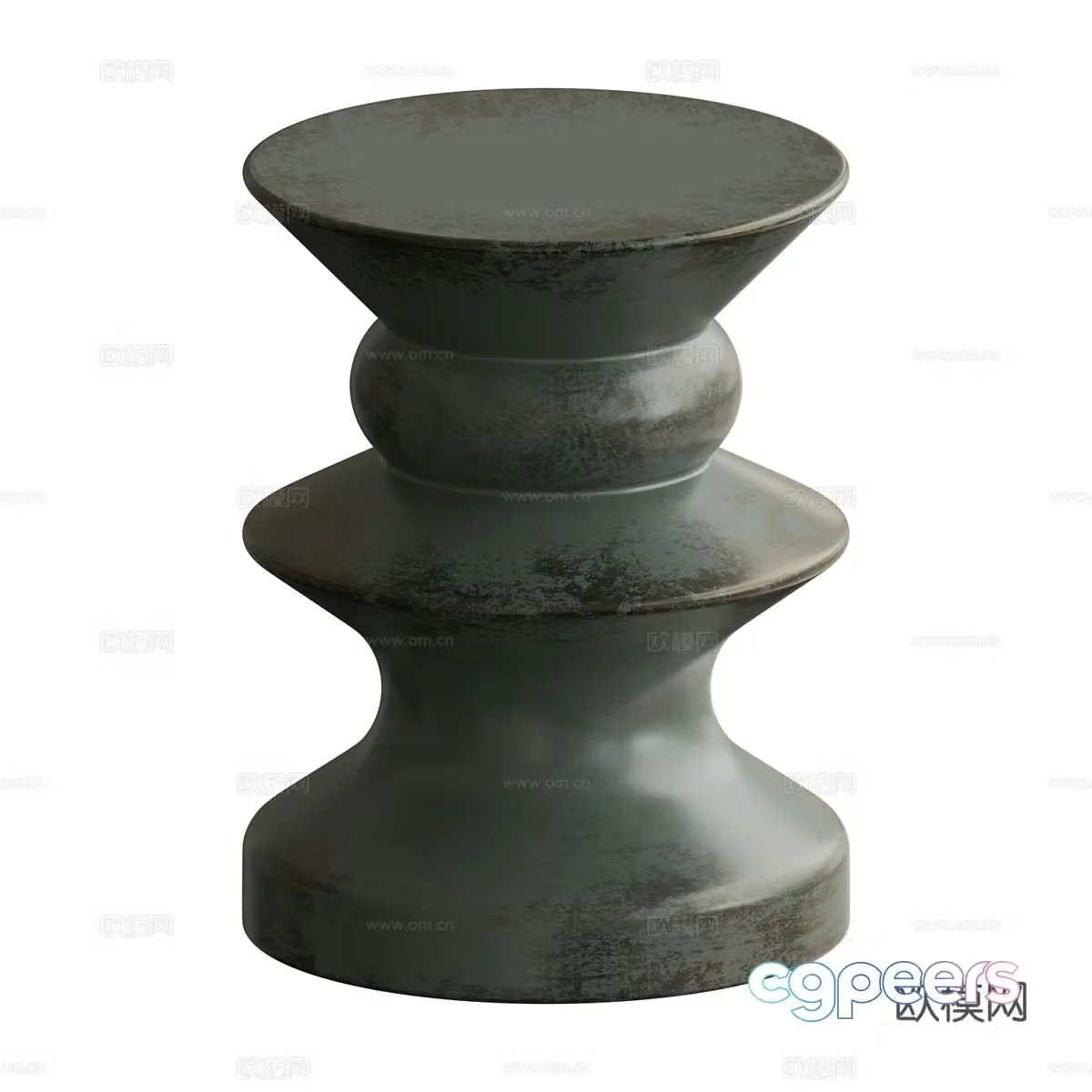 New Chinese style light luxury round edge 3D model