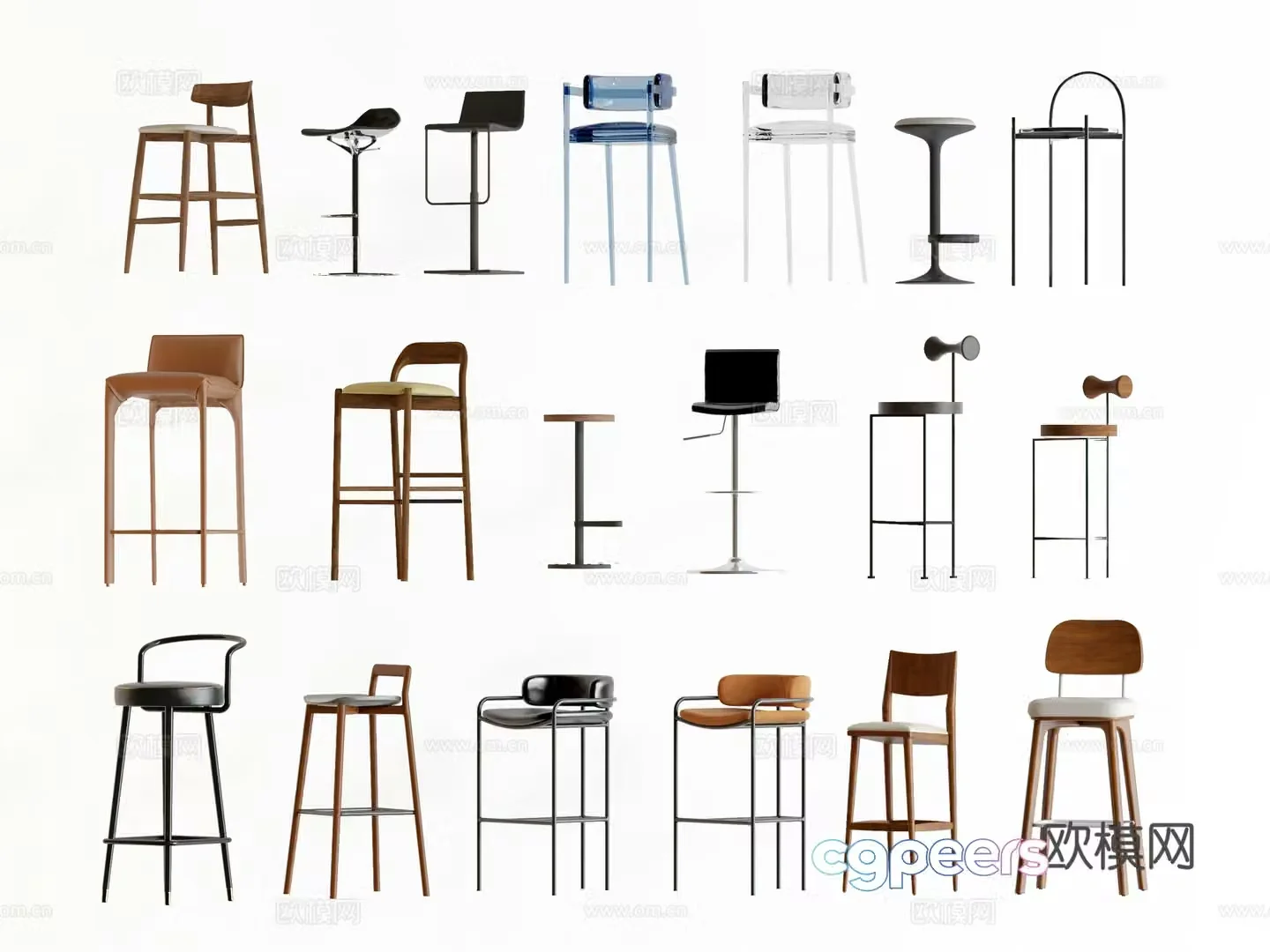 Bar chair chair bar chair 3d model