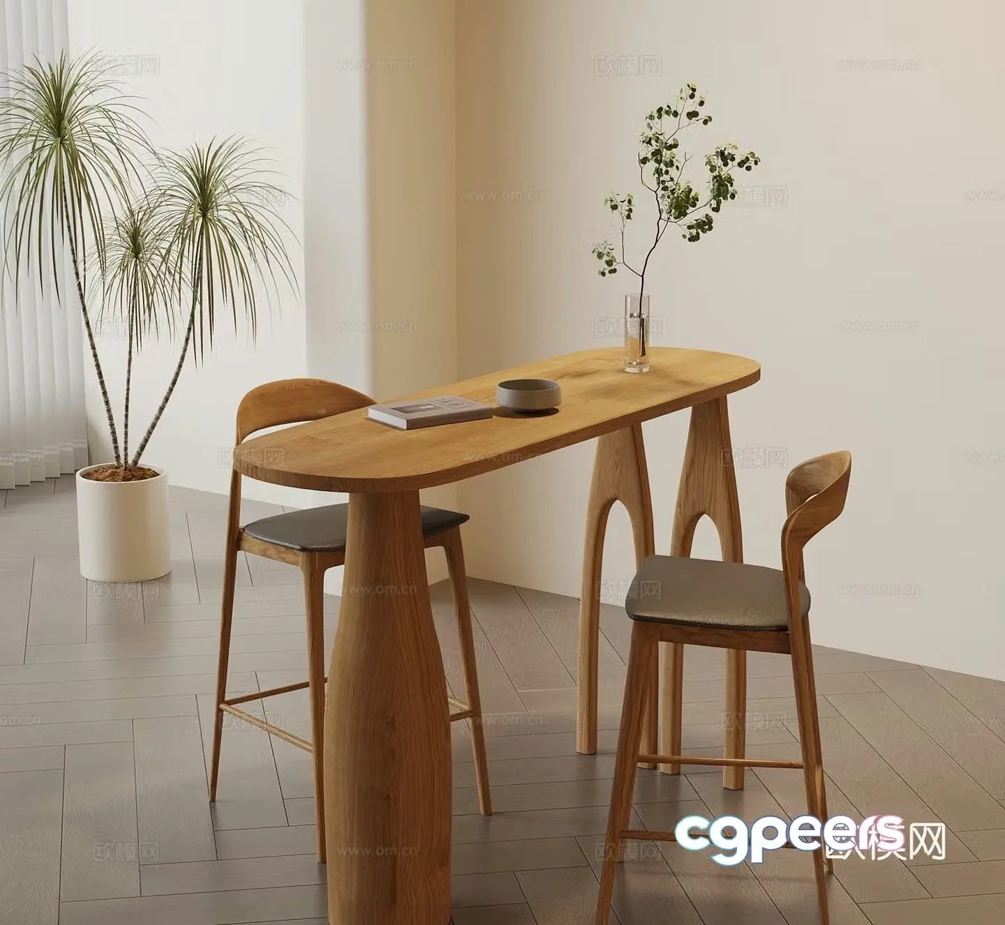 Log bar 3d model