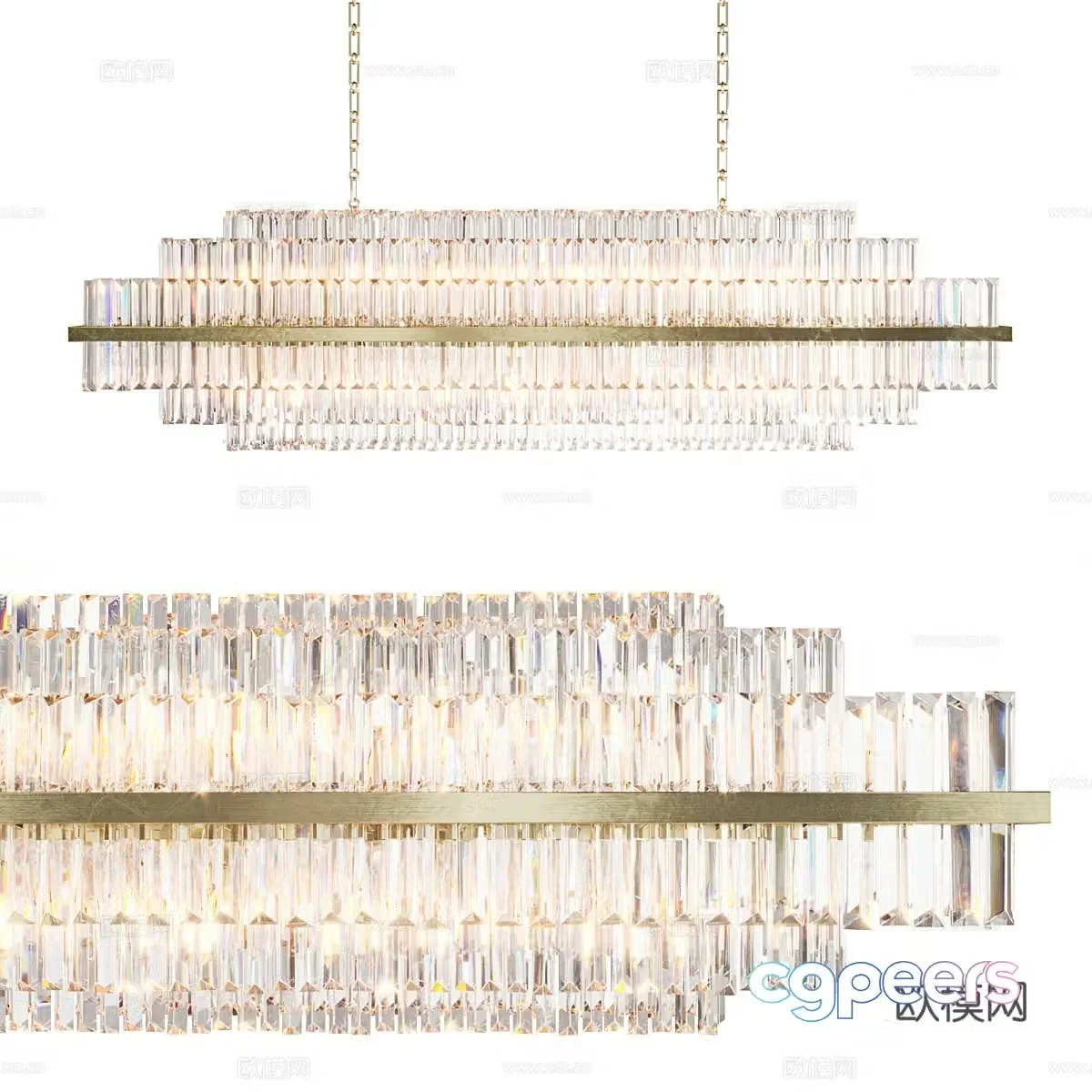 Modern light luxury decorative chandeliers 3d model