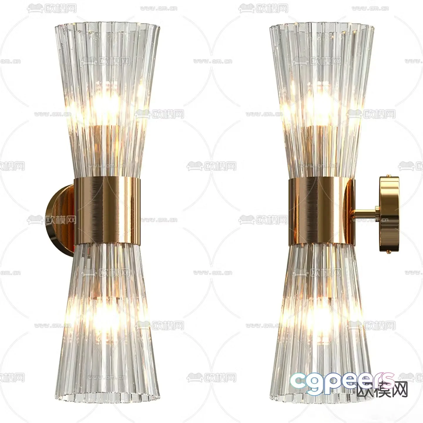 Light luxury wall lamp glass wall lamp 3d model