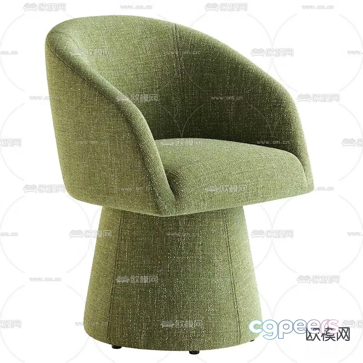 Kyo chair upholstered bucket chair 3d model