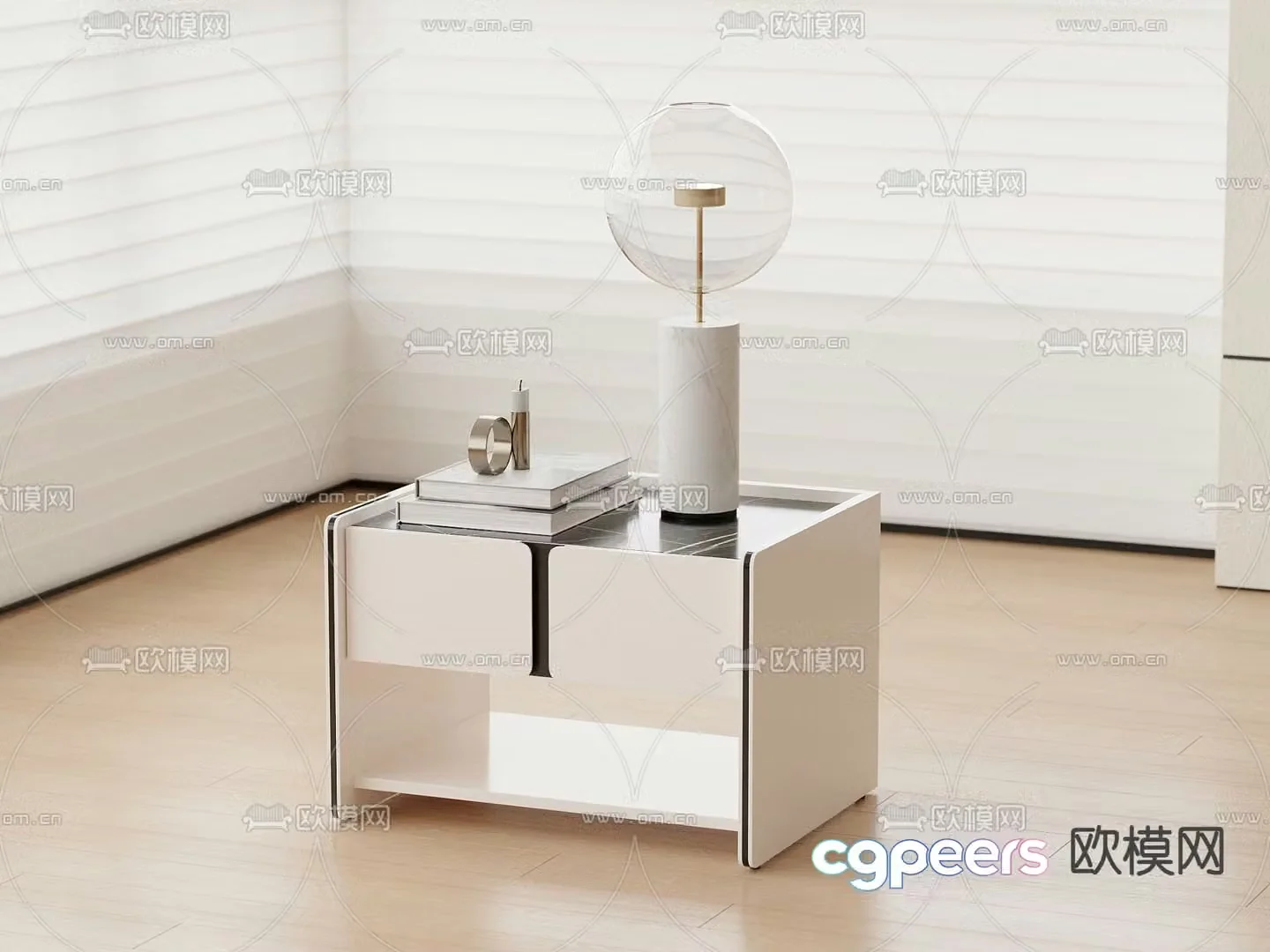 Modern bedside table 3d model