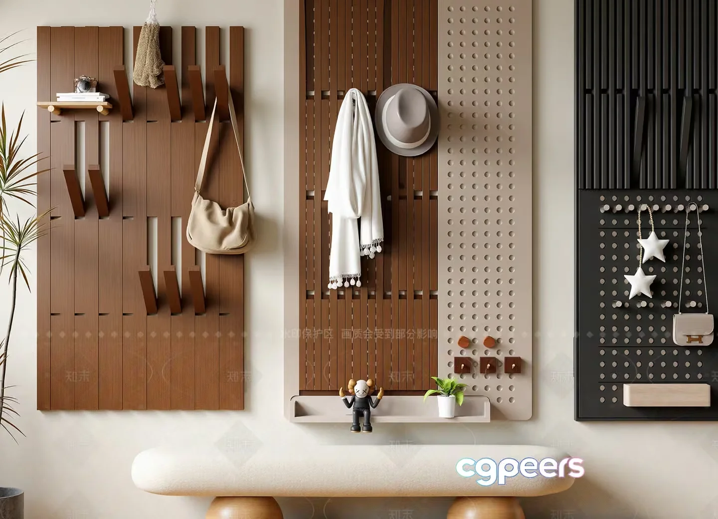 Modern Decorative Wall 3D Model – 7607 – VRAY Render