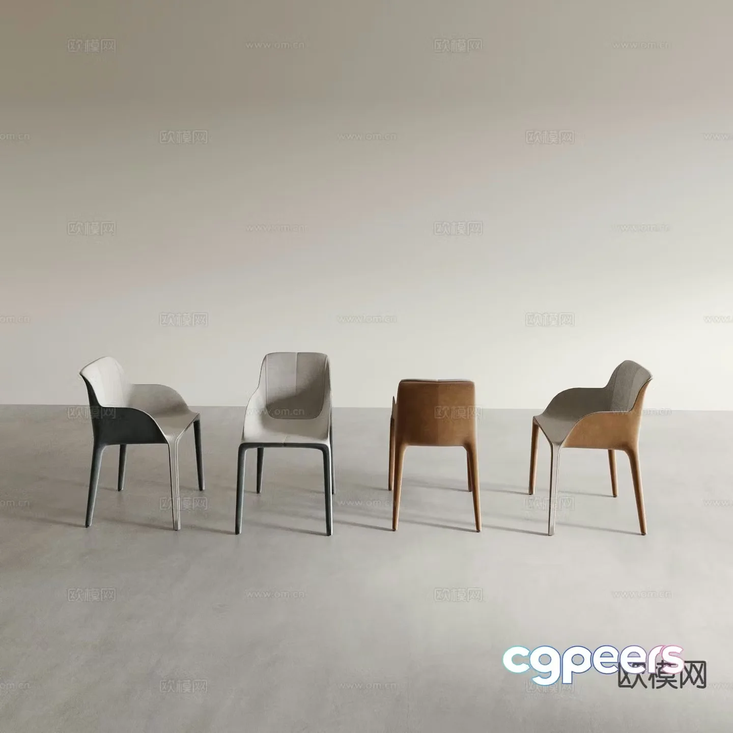 Dining chair tea chair leisure chair 3d model