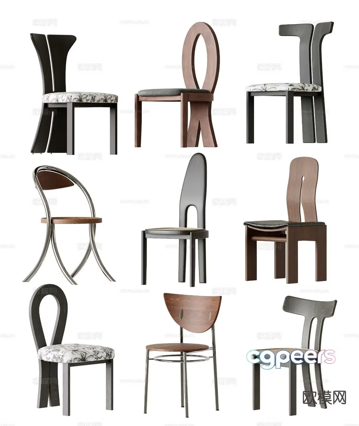 Medieval style dining chair chair single chair 3d model