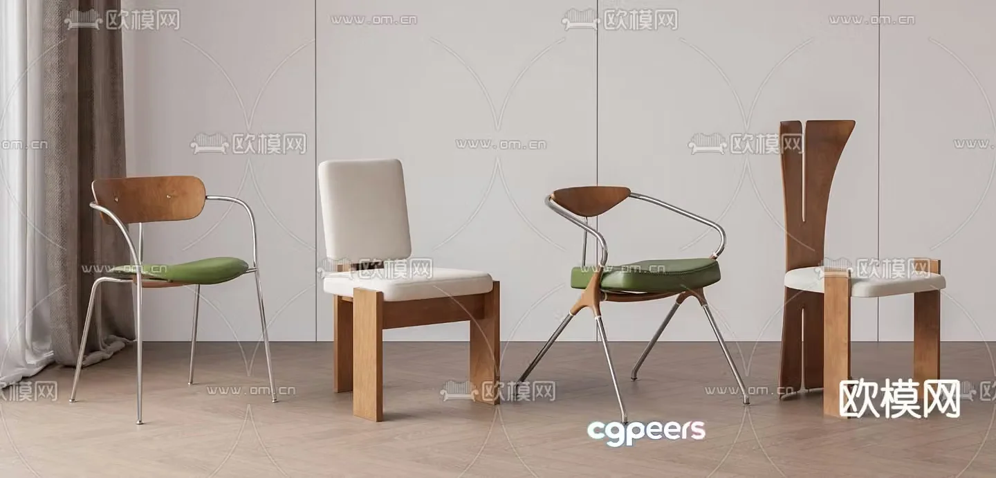 Medieval style chair dining chair 3d model