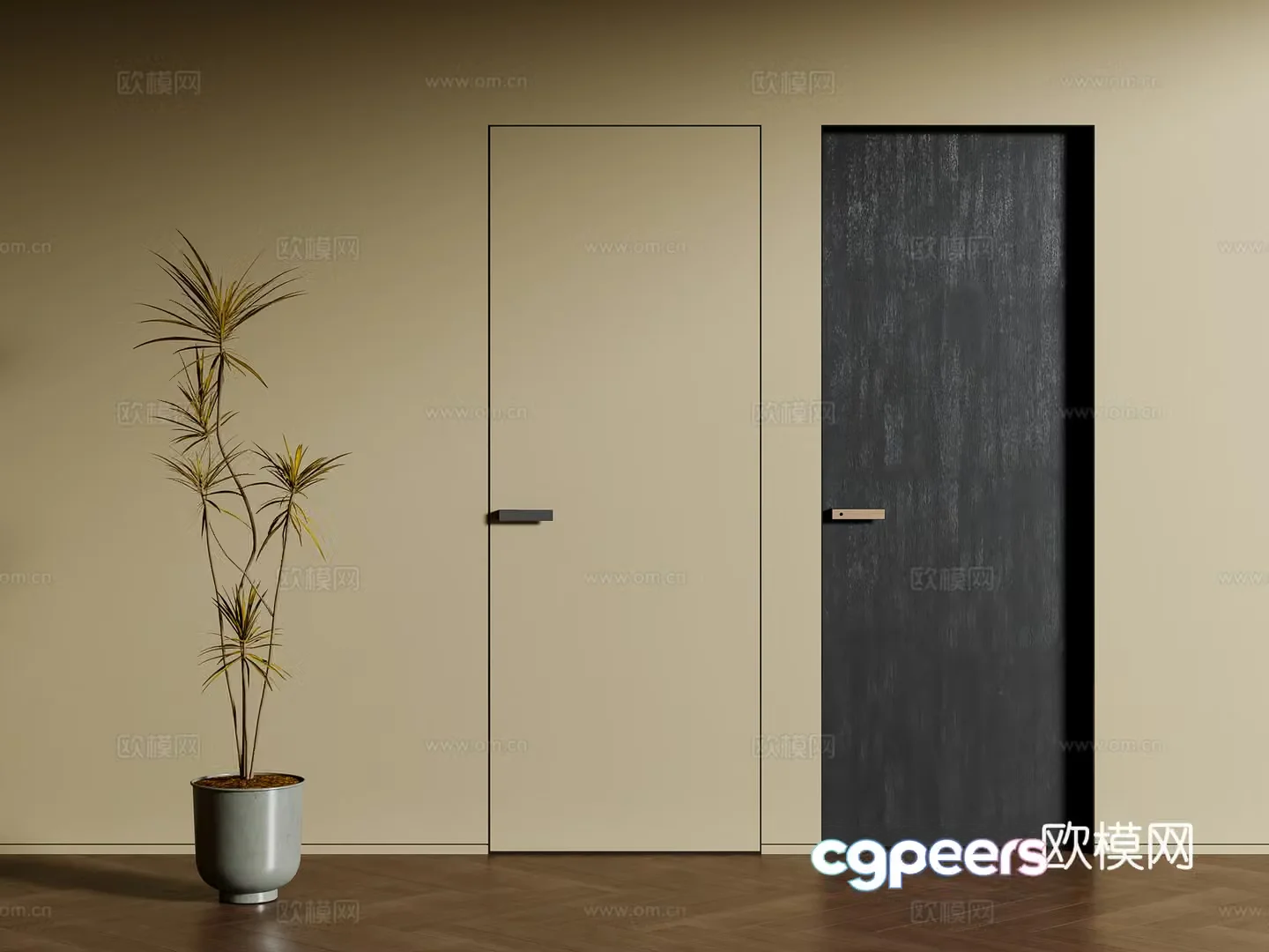 Modern Interior Doors 3D Model – 421 – VRAY Render