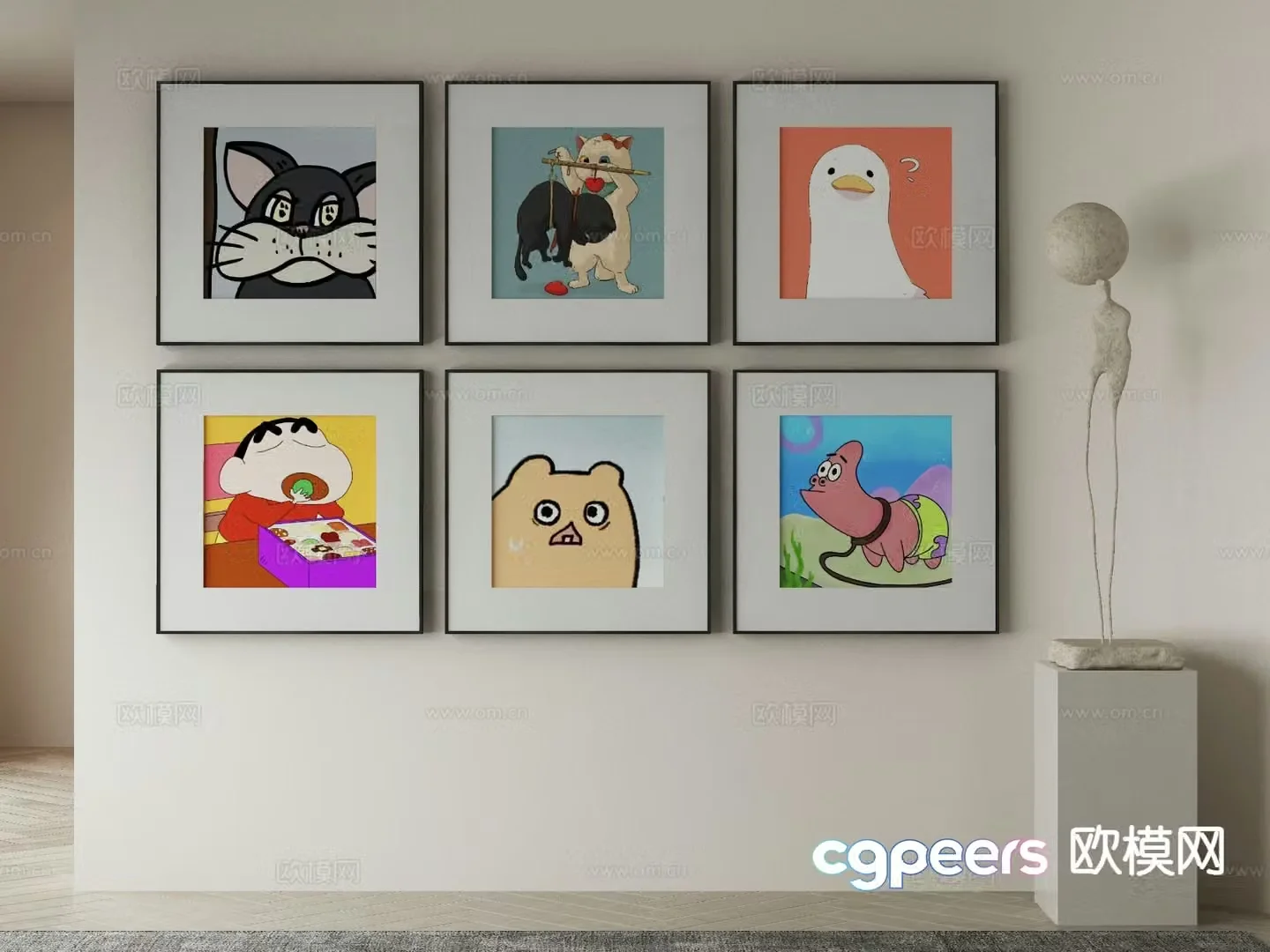 Modern cartoon painting children’s painting decorative painting 3d model