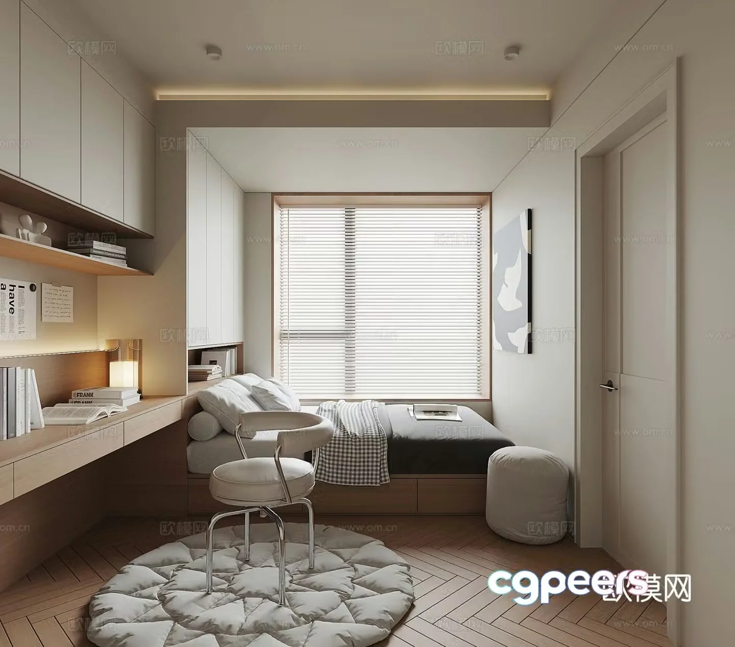 Modern tatami bedroom 3d model