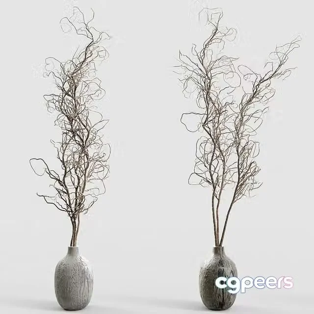 3ds Max Free – Branches in vases 30