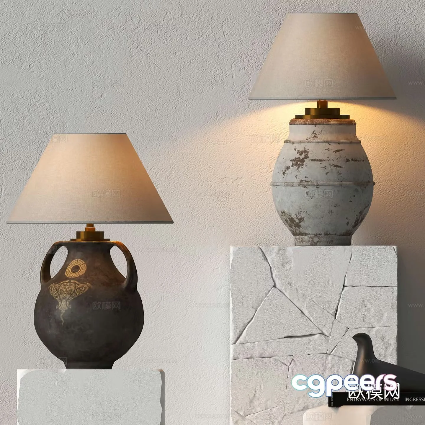 Wabi-sabi desk lamp 3d model