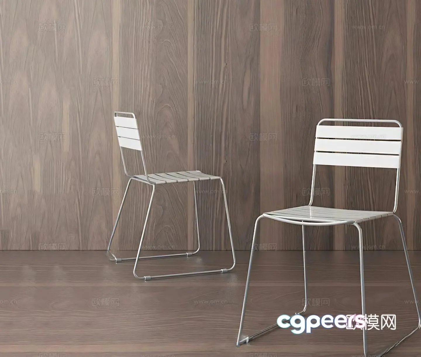 Modern single chair dining chair negotiation chair metal chair outdoor chair 3D model