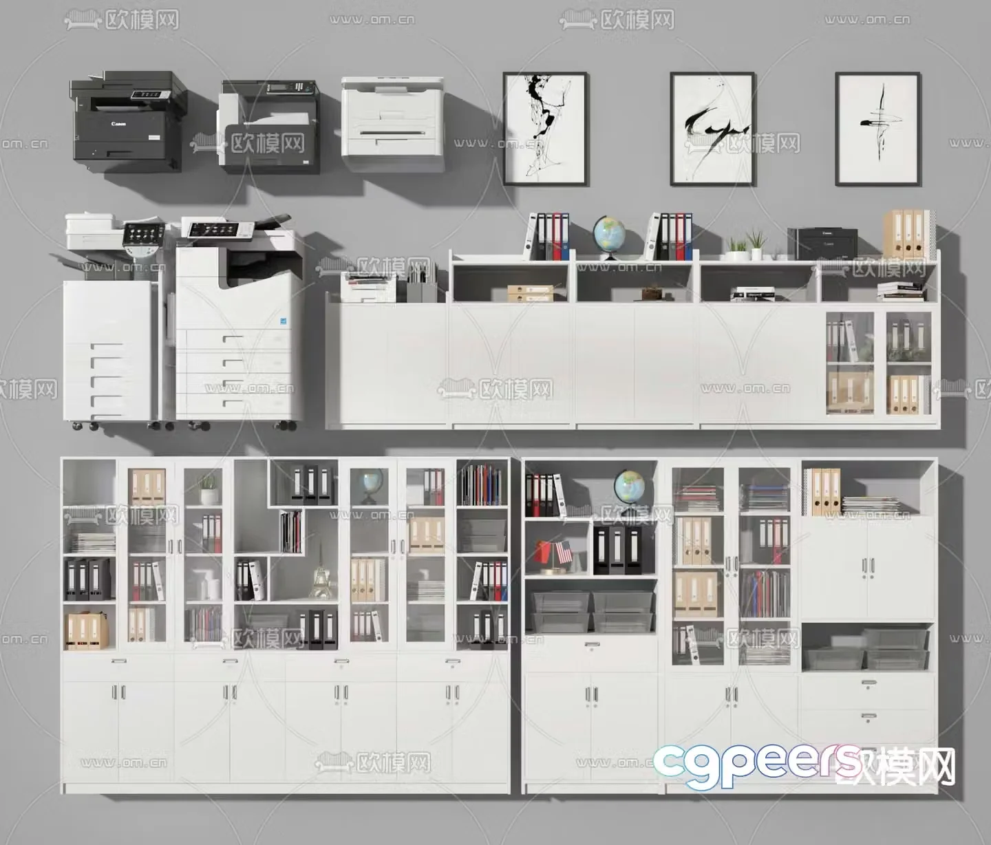 File cabinet information cabinet filing cabinet printer 3d model