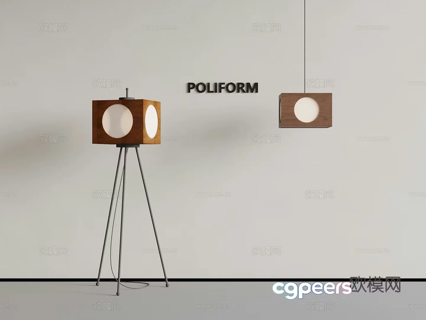Floor lamp Middle style Floor lamp Chandelier Lamp 3D model