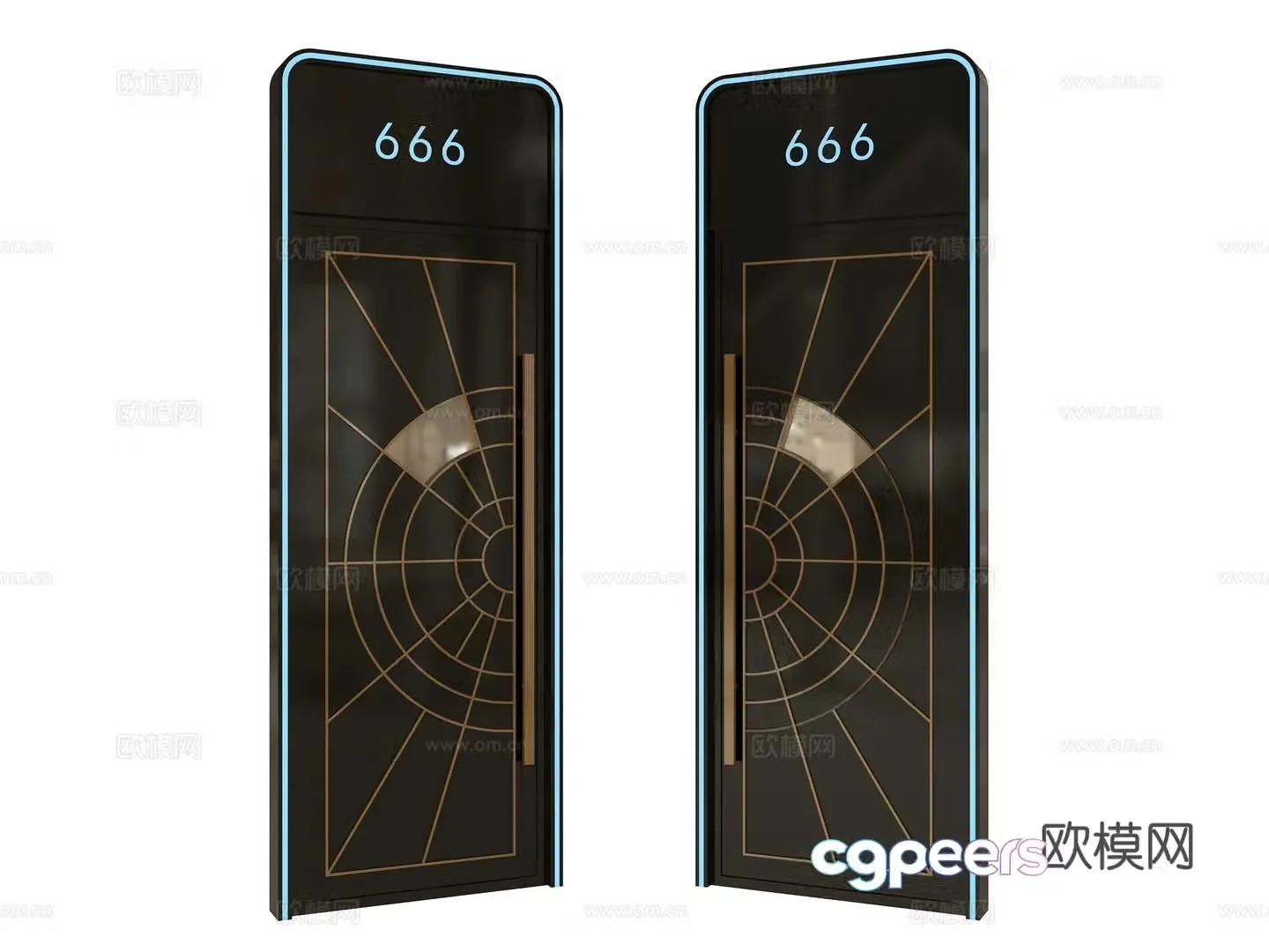 Modern KTV private room door 3D model