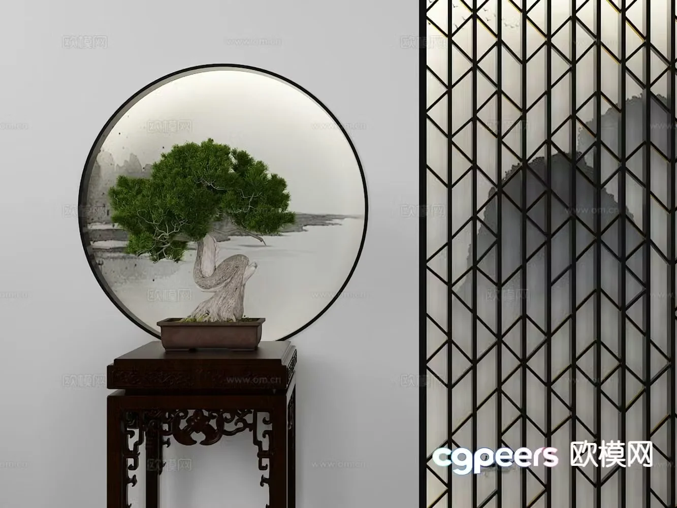 New Chinese bonsai d model