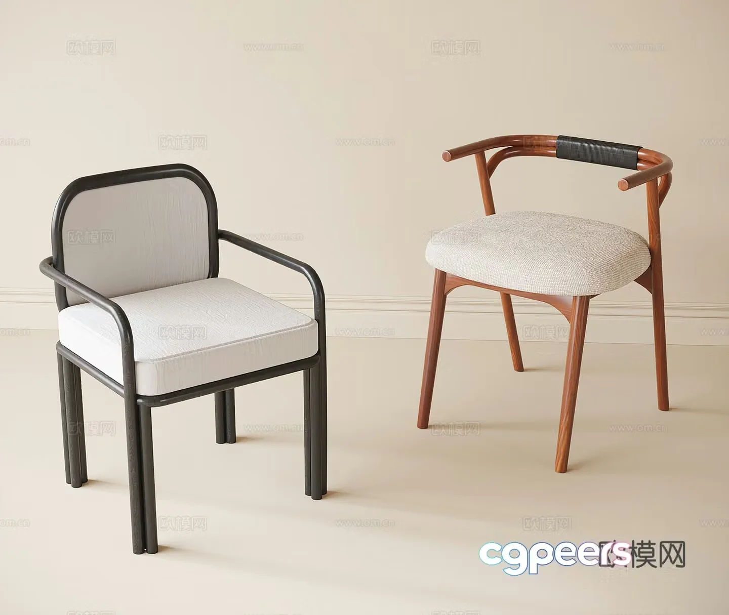 Modern single chair Tea chair Book chair Dining chair 3d model