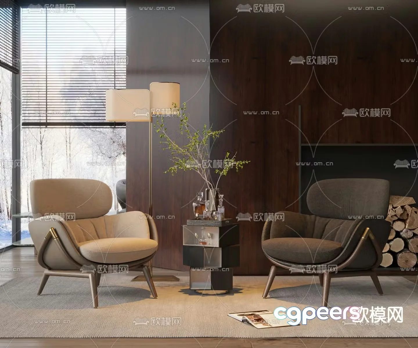 Modern leisure chair sofa chair 3d model