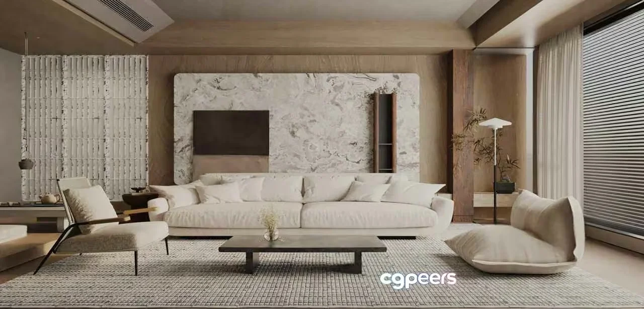 Modern Living Room 3D Model – 22763 – VRAY Render