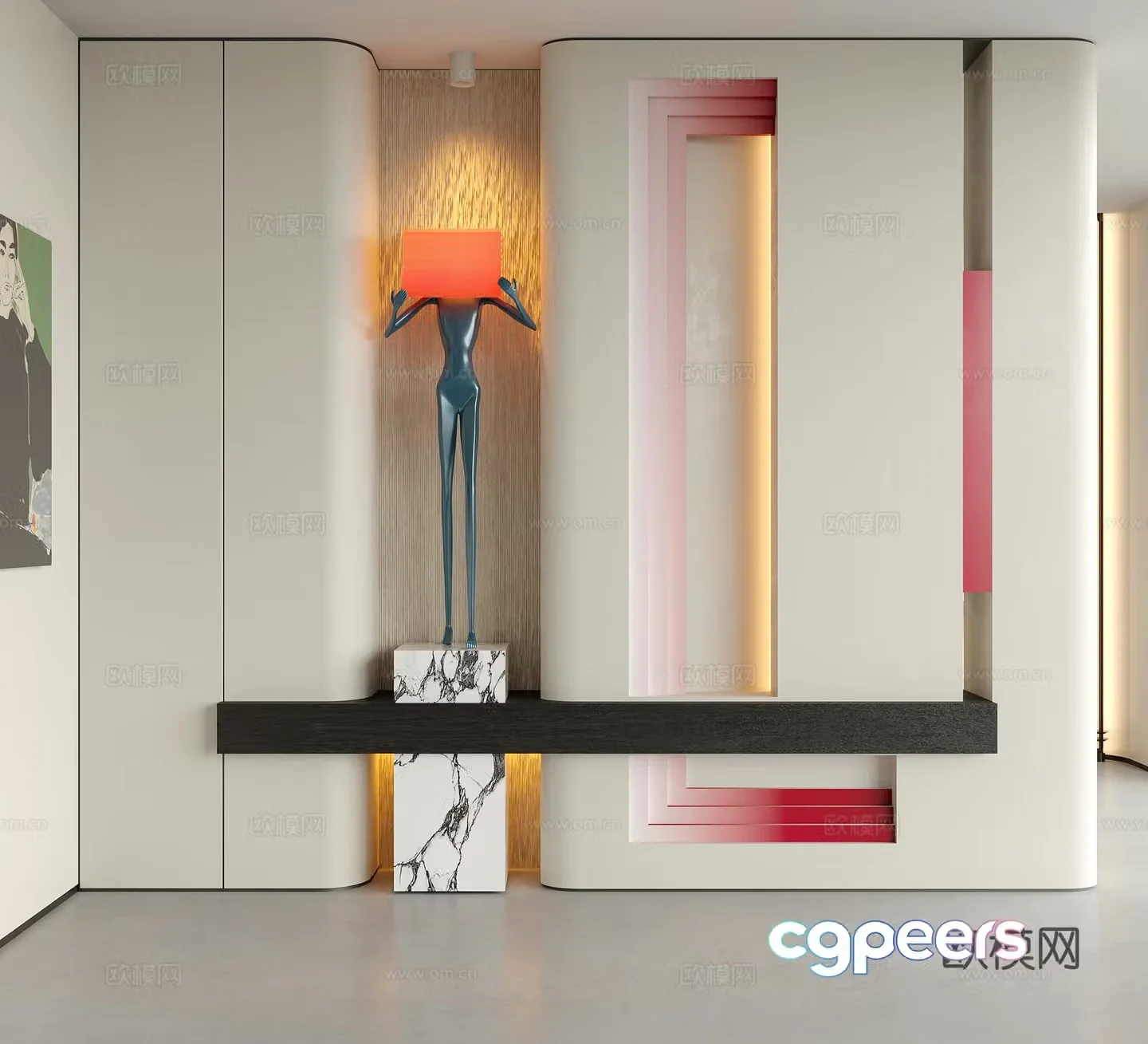 Modern decorative entrance hall sculpture ornaments entrance hall 3D model