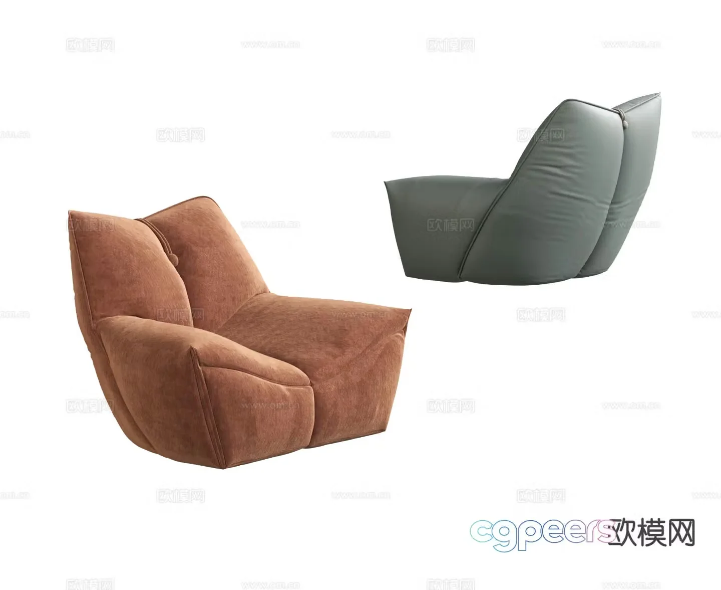 Modern lazy sofa fabric sofa 3d model