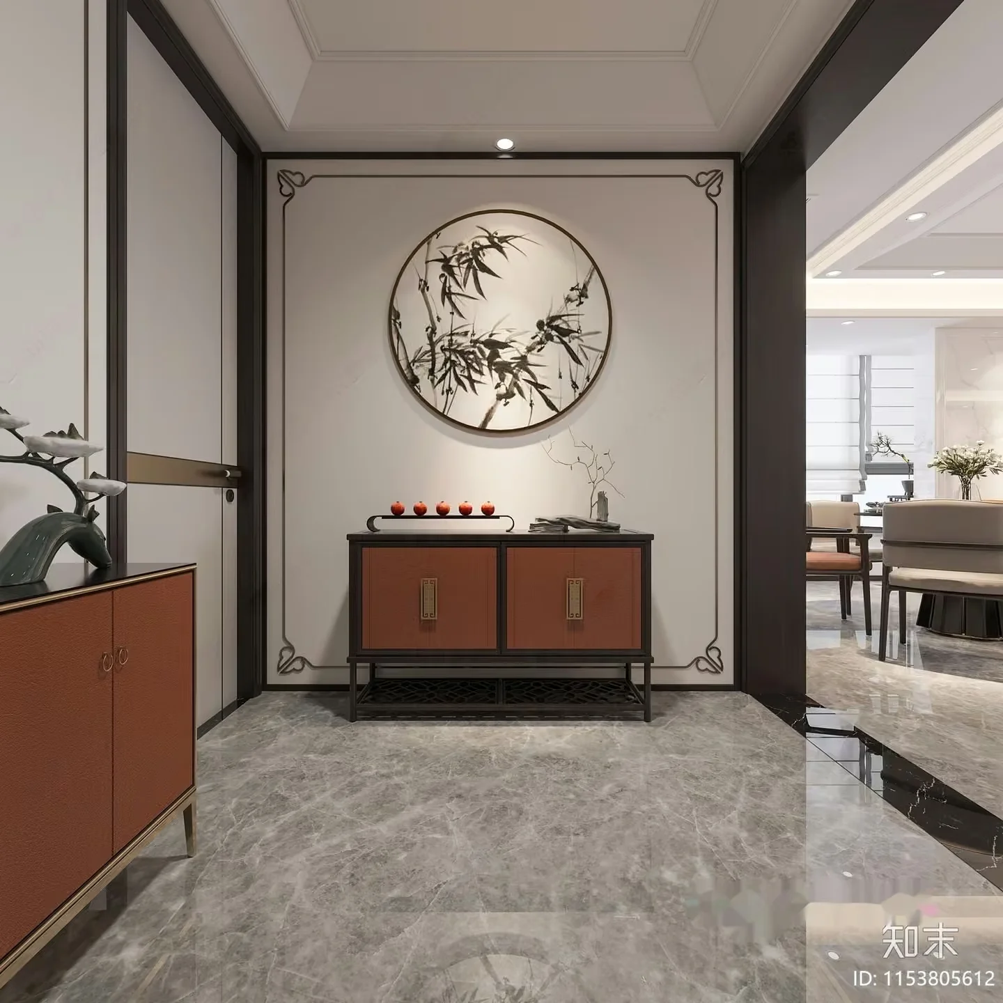 Modern Chinese-Style Room 3D Model – 12266 – VRAY Render