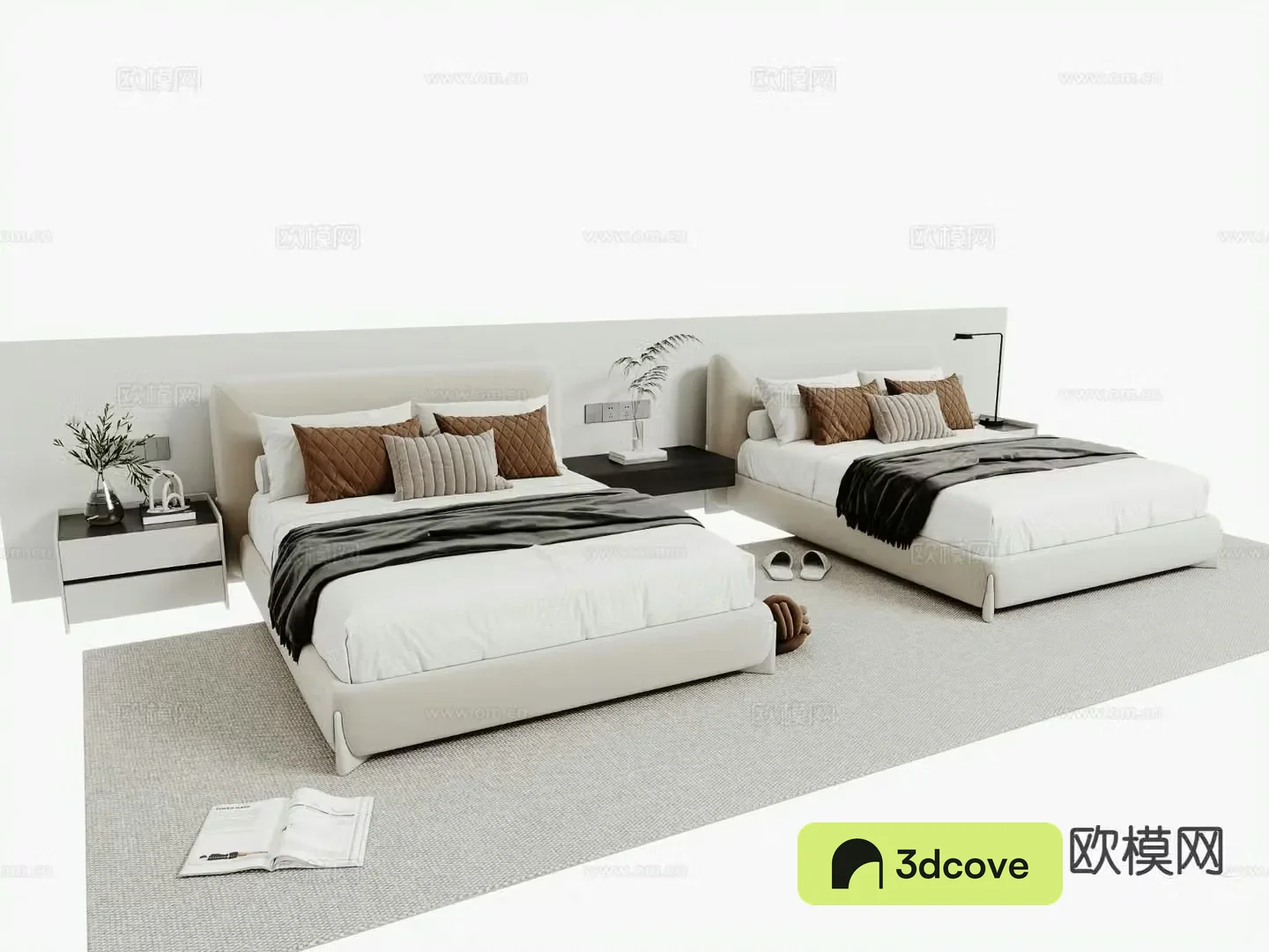 Modern single bed hotel room bed standard room bed