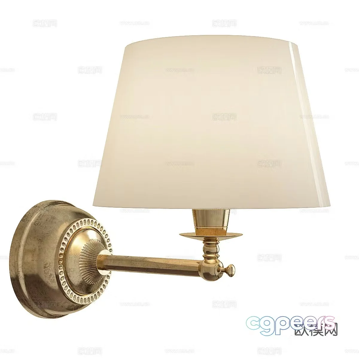 American simple metal glass wall lamp 3D model