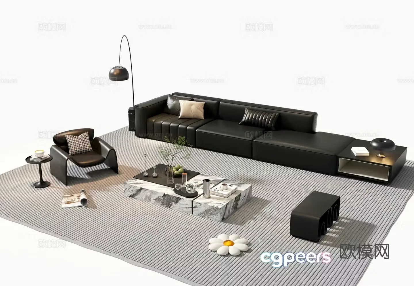 Italian sectional sofa 3d model