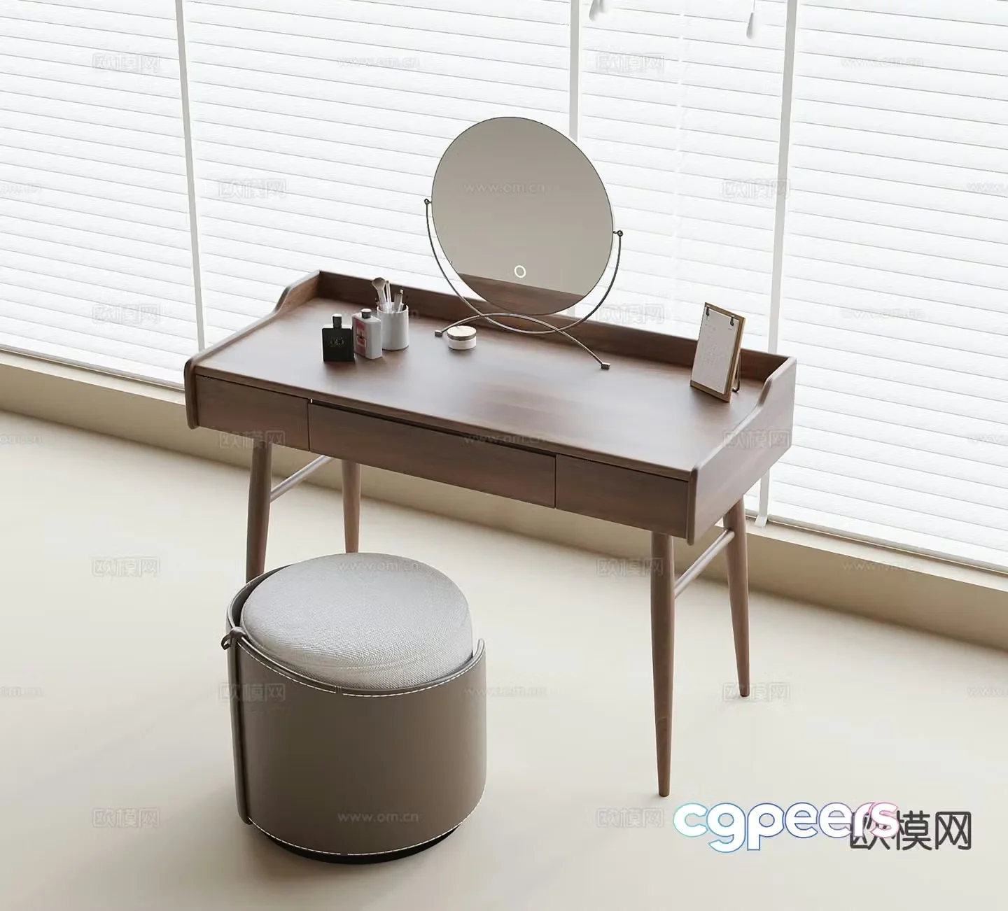 Modern dressing table makeup stool 3d model
