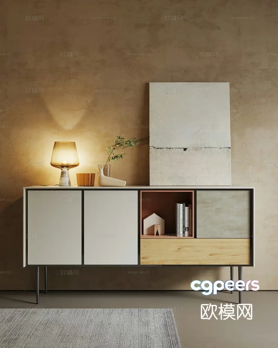 Modern Nordic porch cabinet 3D model