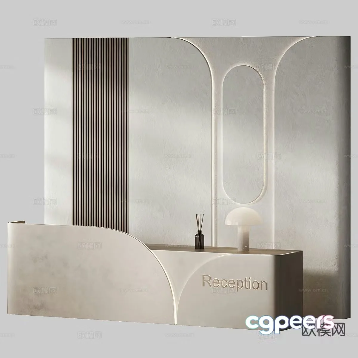 French reception desk 3d model