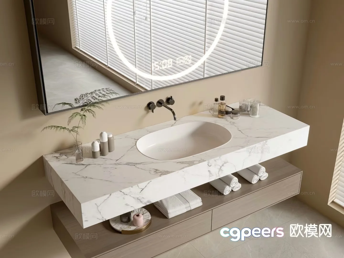 Modern Bathroom Vanity 3D Model – 8083 – VRAY Render