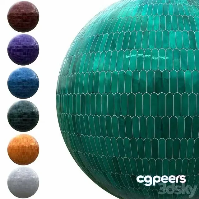 3ds Max Free – 7 colors of hand made ceramic and glazed tiles – Vol. 02