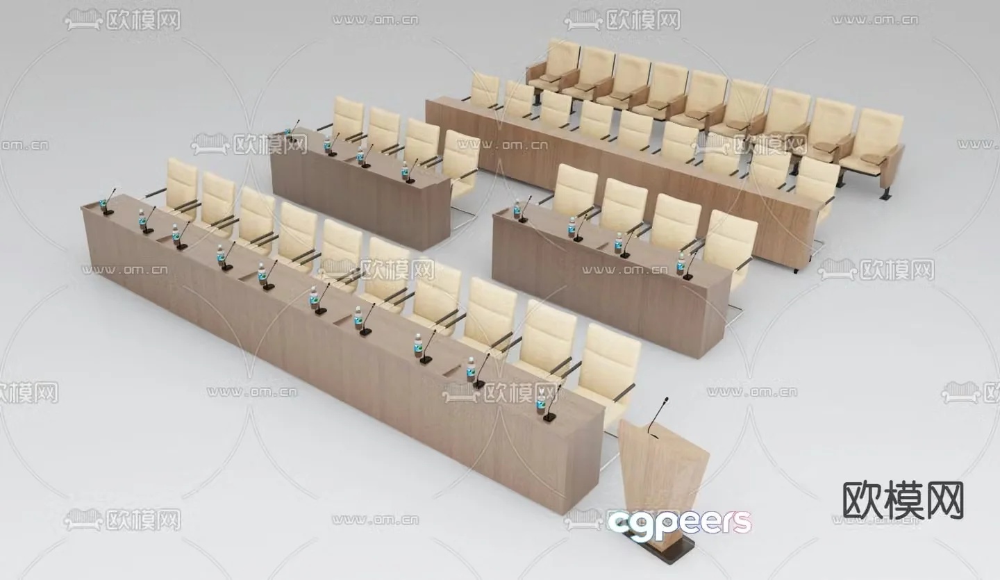 Party building training table podium 3d model
