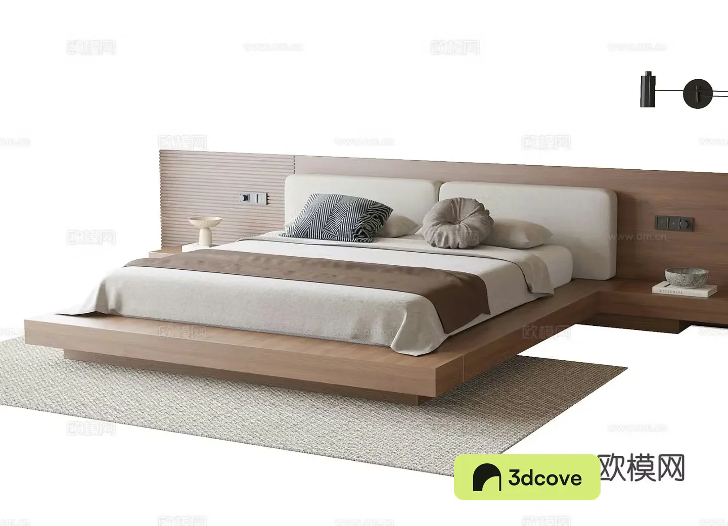 Modern double bed suspended bed